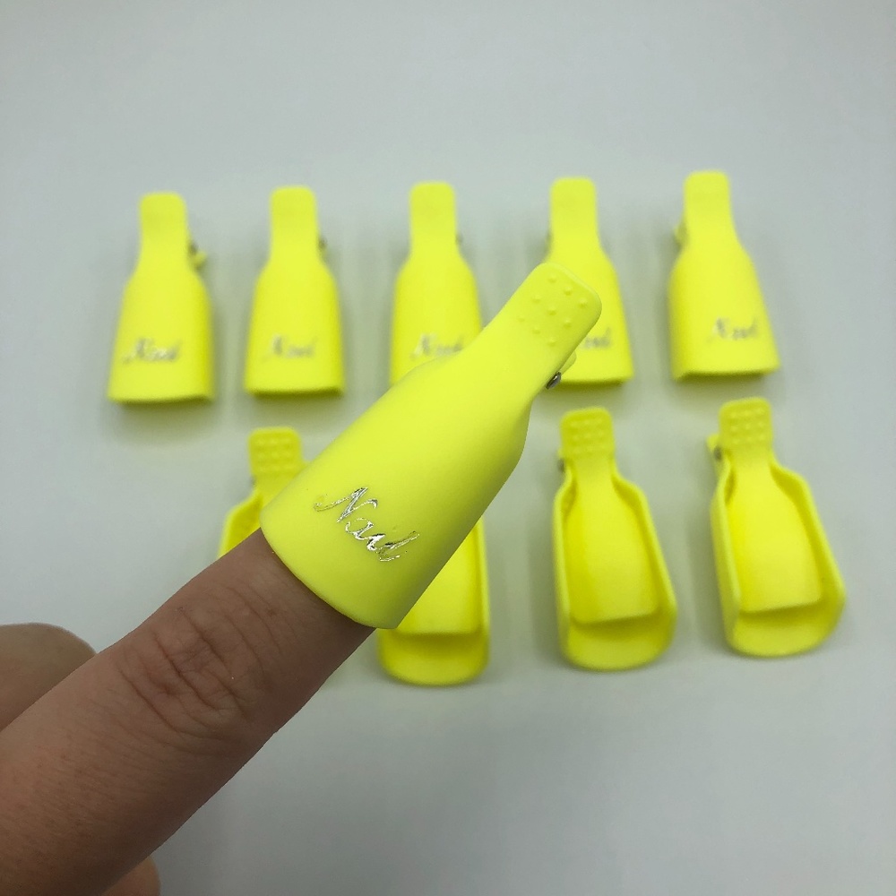 Yellow - 10 Piece - Gel Nail Soak Off Caps